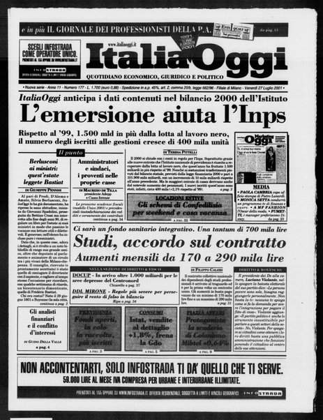 Italia oggi : quotidiano di economia finanza e politica